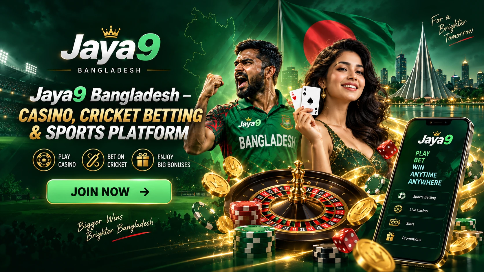 Jaya9 Bangladesh — cricket betting and casino, three welcome bonuses up to ৳20,000